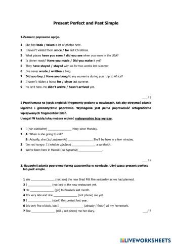 Present Perfect Past Simple