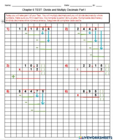 Multiply and Divide Decimals by Whole Numbers