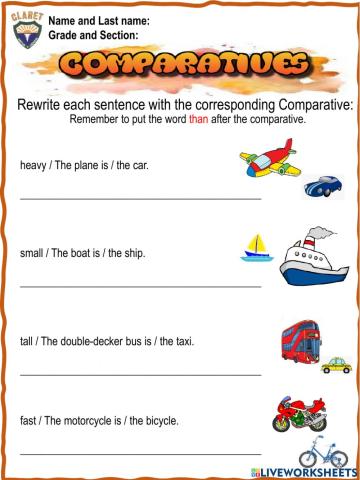 3rd. grade. Review Grammar 7. Pract. Act.