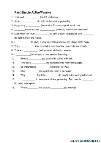 Past Simple Active-Passive