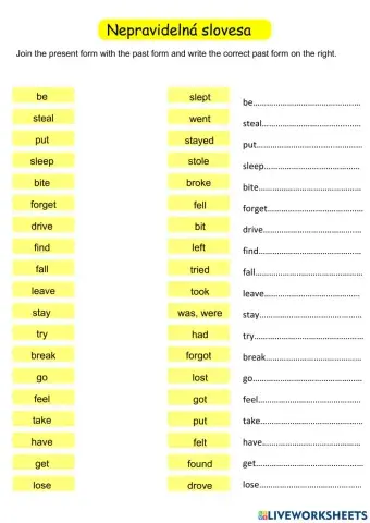 Project 2, 3C, irregular verbs