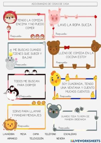 Adivinanzas de cosas de casa