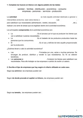 La actividad económica