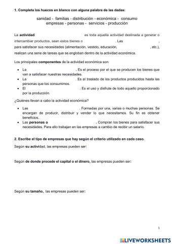 La actividad económica