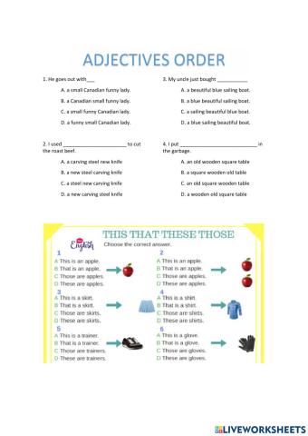 Adjectives and determiners