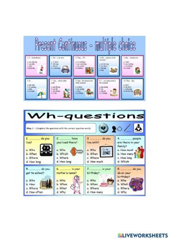 Wh questions and present progressive