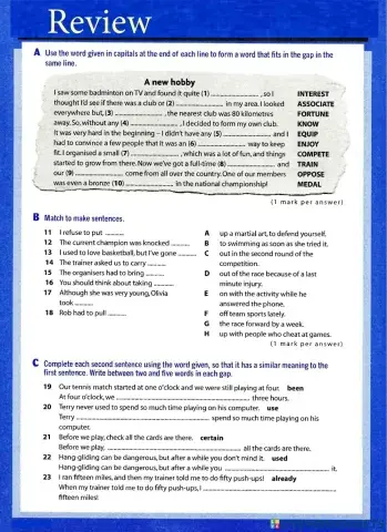 Vocabulary and grammar