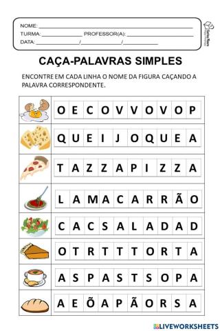 Caça-palavras simples 3