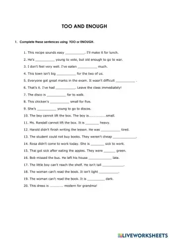 Too ... - ... enough