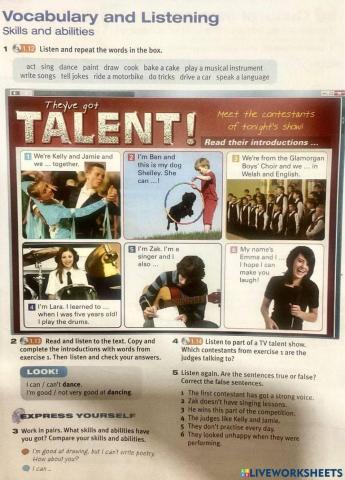 Skills and abilities