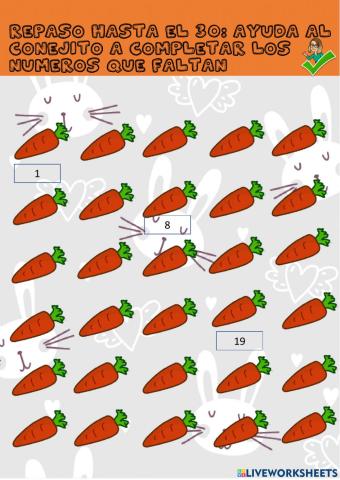 Numeración hasta el 30