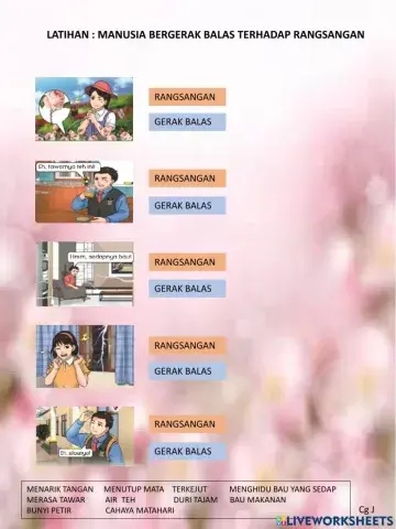 Manusia bergerak balas terhadap rangsangan