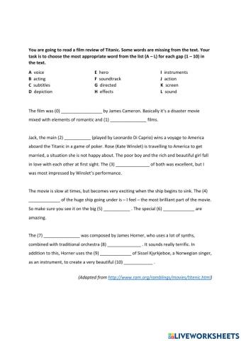 A film review of Titanic