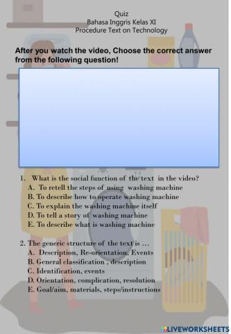 Procedure Text Quiz
