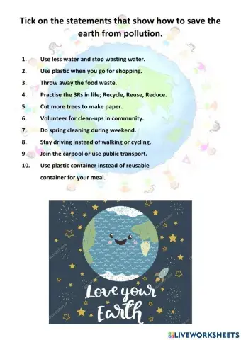 How to save the earth