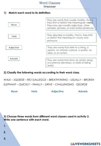 Word Classes