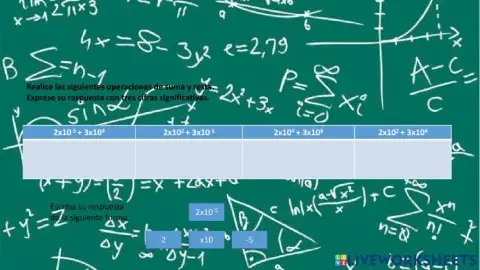 Suma y resta con Notación científica