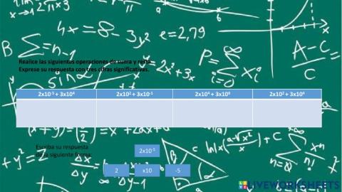 Suma y resta con Notación científica