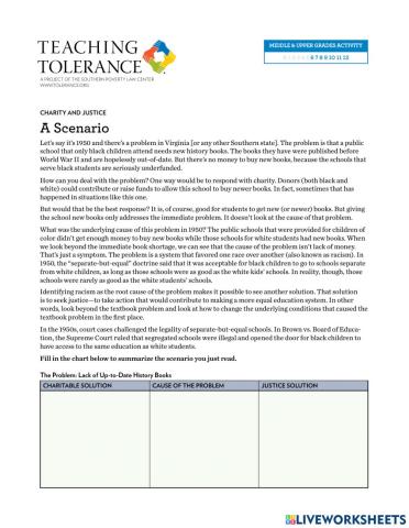 Charity and Justice Scenarios