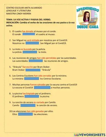 La voz activa y pasiva del verbo