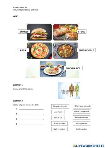 WRITING : HEALTHY LUNCH BOX