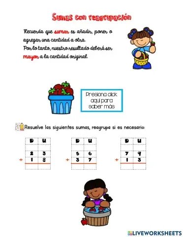 Sumas con reagrupación