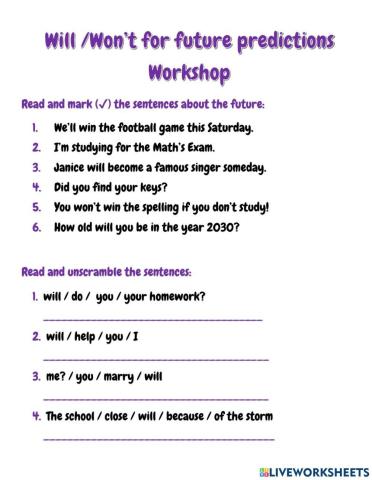 Will and Won't for future Predictions