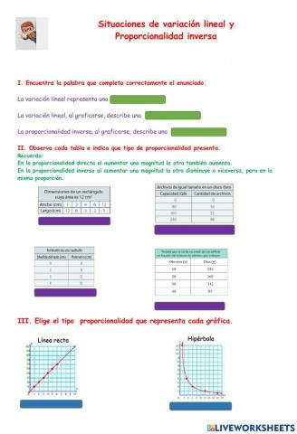 Variación lineal y proporcionalidad inversa
