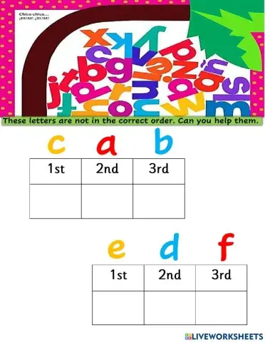 Chicka chicka abc order