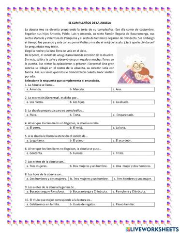 El cumpleaños de a abuela