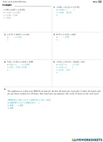 Positive and negative decimals