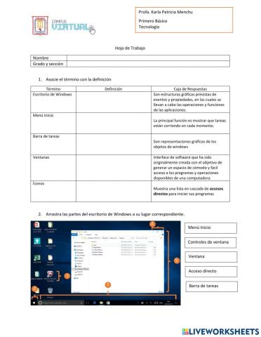 Escritorio y sus elementos