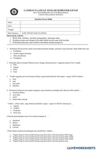 Latihan Ulangan IPS Kelas 8