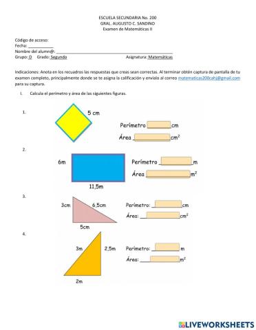 Examen Matemáticas II