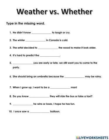 Weather vs. Whether
