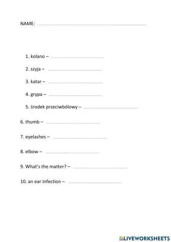 Body parts- infections