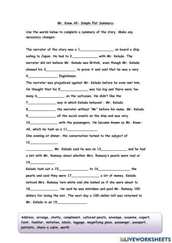mr know all simple summary