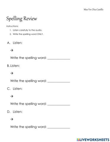 Spelling Review