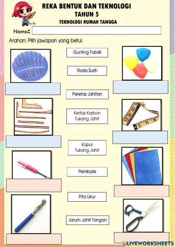 Rbt tahun 5 alatan jahitan tangan 1
