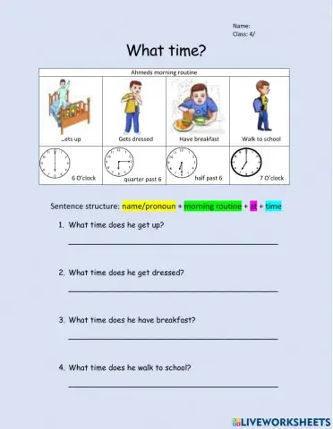 What time?- morning routines