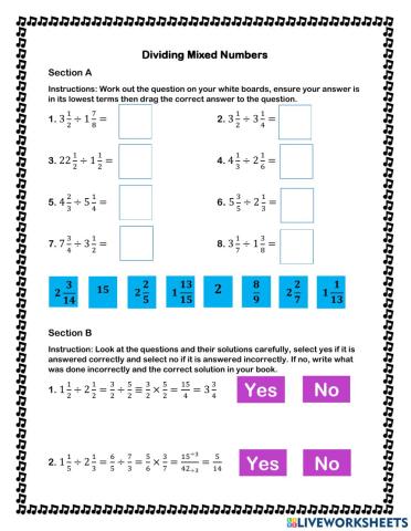 Dividing Mixed Numbers I
