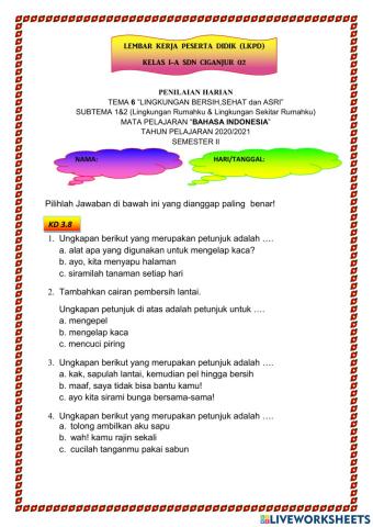 Bahasa indonesia Tema 6 Subtema 1&2