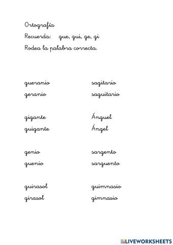 Ortografía gue gui