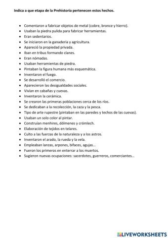 Etapas de la prehistoria