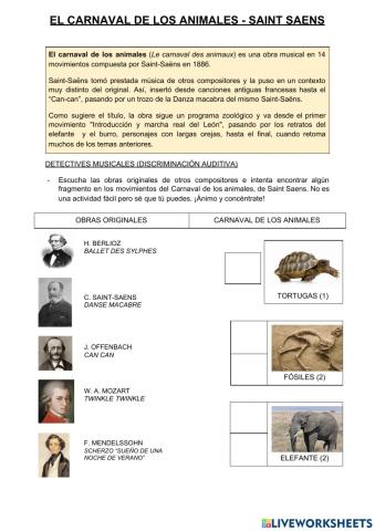 Carnaval de los animales saint saens