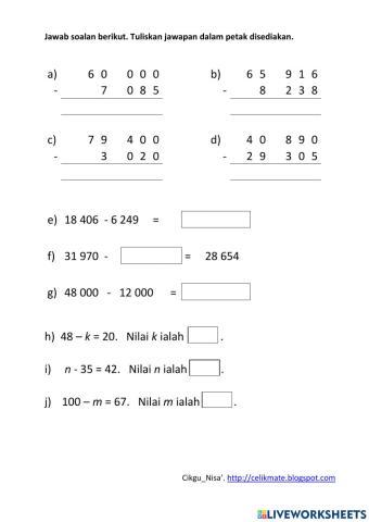 T4 : Menolak Nombor Bulat Dalam Lingkungan 100 000