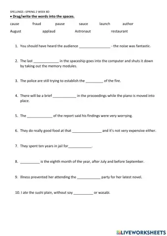 Spellings - spring 2b w8d