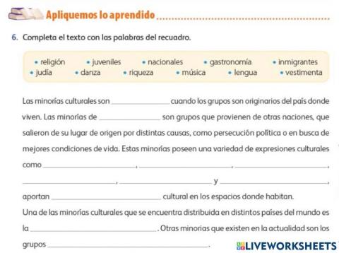 Minorías culturales, resumen