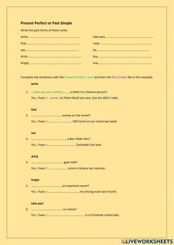 Present Perfect vs. Past Simple