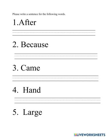 Sight words week ending 2-22-2021